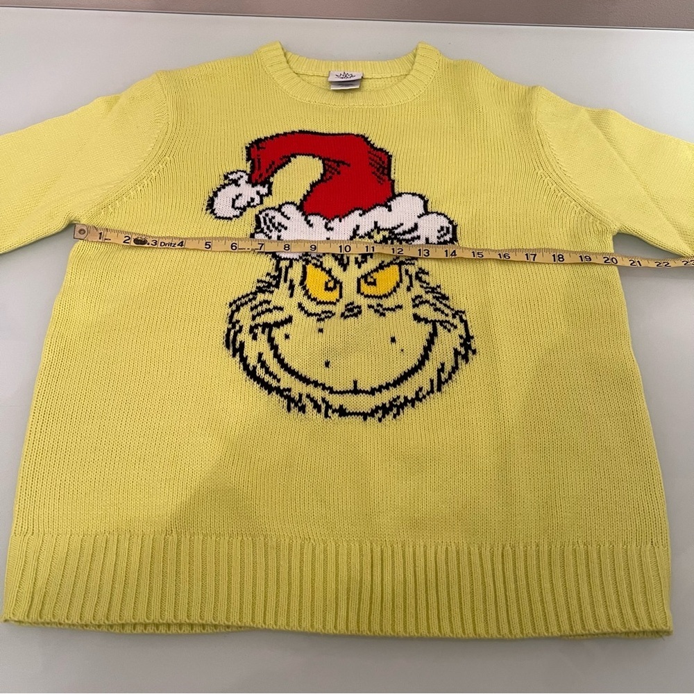 Women's Lime Sweater with Grinch Design - Picture 6 of 9